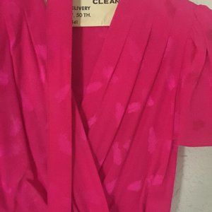 Liz Claiborn Bright Deep Pink Womens Silk Dress Great Condition